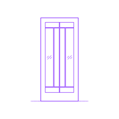 Buildings Interior Doors Lite Interior Door Mix Top Bottom Outline Icon Svg Set, Free Vectors File